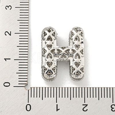 Platinum Plated Brass Micro Pave Cubic Zirconia Pendants KK-L073-001P-H-1