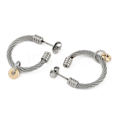 304 Stainless Steel Twist Stud Earrings for Women EJEW-M023-02P-1