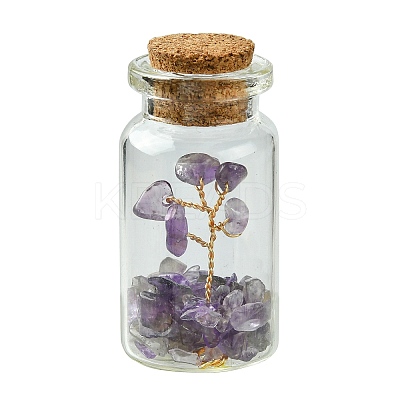 Transparent Glass Wishing Bottle Decoration AJEW-JD00011-03-1
