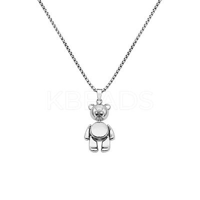 Alloy Bear Pendant Necklaces FS-WGADD22-02-1