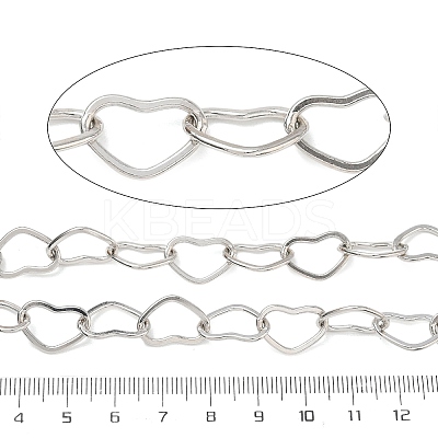 Rack Plating Brass Heart Link Chains CHC-N009-02P-1