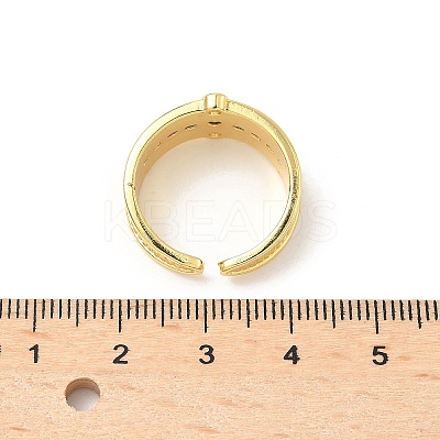 Brass Micro Pave Cubic Zirconia Adjustable Cuff Rings RJEW-V009-01G-1