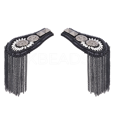 2Pcs Fashionable Alloy Tassel Epaulettes DIY-FH0007-13-1