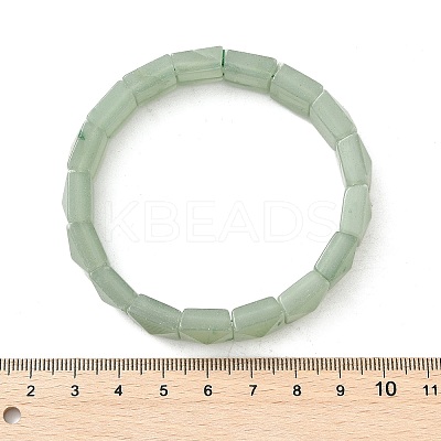 Square Natural Green Aventurine Beads Stretch Bracelets for Women Men BJEW-C097-06O-1