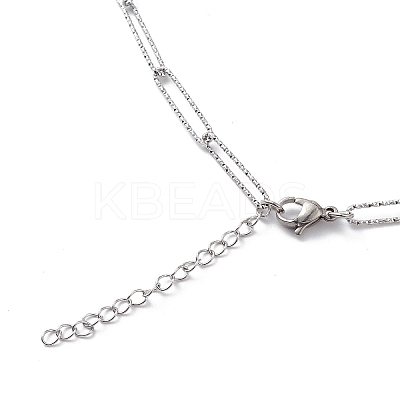 Non-Tarnish 304 Stainless Steel Paperclip Chain Necklace for Men Women STAS-B039-01P-1