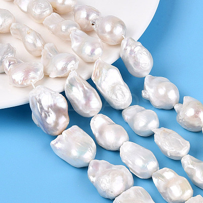 Natural Baroque Pearl Keshi Pearl Beads Strands PEAR-S019-05E-1