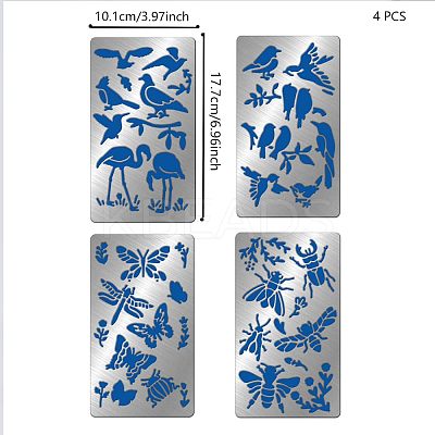 4Pcs 4 Style Stainless Steel Cutting Dies Stencils DIY-FG0002-21-1