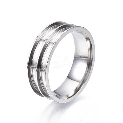 Tarnish Resistant 201 Stainless Steel Ring Core Blank for Inlay Jewelry Making RJEW-ZX002-05-13-1