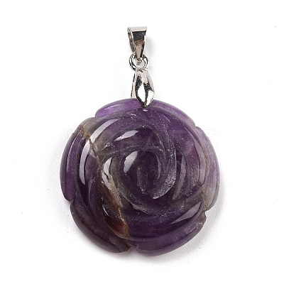 Natural Amethyst Pendants G-I319-02P-02-1