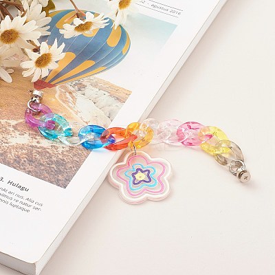 Acrylic Curb Chain Phone Case Chain HJEW-JM00504-05-1