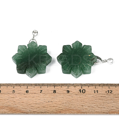 Natural Green Aventurine Pendants G-T144-12H-1