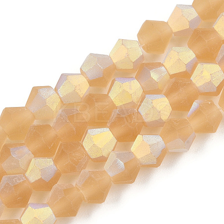 Imitate Austrian Crystal Bicone Frosted Glass Beads Strands EGLA-A039-T6mm-MB18-1