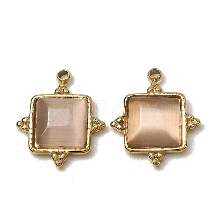 303 Stainless Steel & Cat Eye Pendants CE-CBA1E47-10G-1