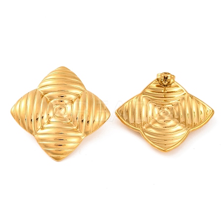 Ion Plating(IP) 304 Stainless Steel Stud Earrings EJEW-G395-10G-1