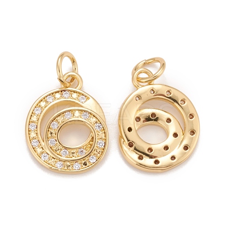 Rack Plating Eco-friendly Brass Micro Pave Clear Cubic Zirconia Charms KK-D072-01G-G-NR-1