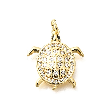 Brass Micro Pave Cubic Zirconia Pendants KK-Q040-02M-G-1