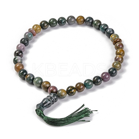 Natural Indian Agate Beads Stretch Bracelets BJEW-A025-01K-1