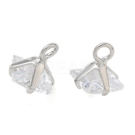 Brass Pave Cubic Zirconia Charms CU-CBABEB3-05P-02-1