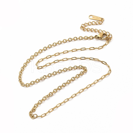 Ion Plating(IP) 304 Stainless Steel Cable Chain Necklace for Women NJEW-E081-06G-1