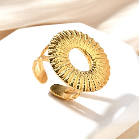 304 Stainless Steel Open Cuff Ring for Women RJEW-A053-06G-02-1