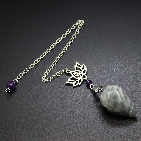 Natural Labradorite Dowsing Pendulum Big Pendants PW-WGAD194-03-1