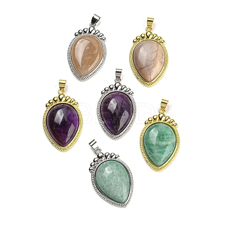 Natural Mixed Gemstone Pendants G-F760-02B-1