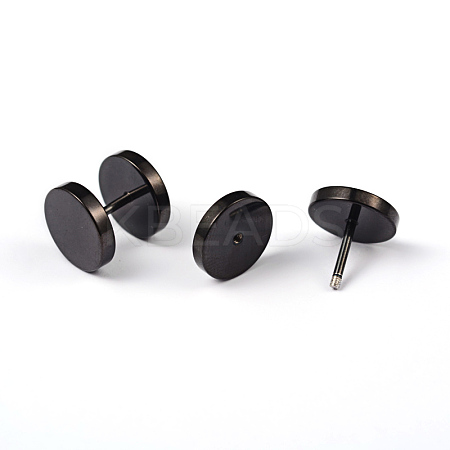 Flat Round 304 Stainless Steel Barbell Cartilage Earrings EJEW-L164-07B-1