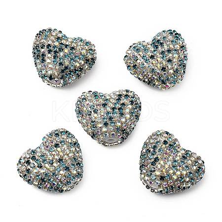 Sparkling Acrylic Heart Beads with Rhinestone Embellishment LS-OACR-NH0001-02B-03-1