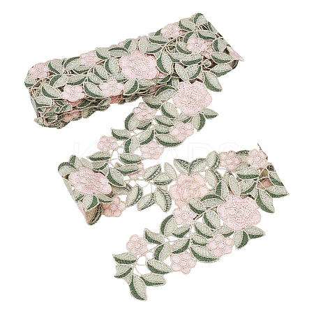 Polyester Flower Embroidery Lace Trim OCOR-WH0090-88-1