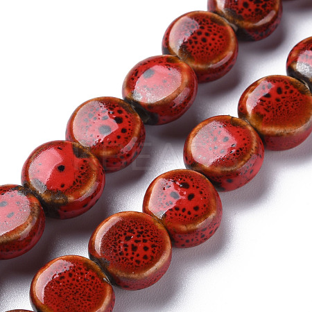 Handmade Porcelain Ceramic Beads Strands PORC-Q265-008A-1