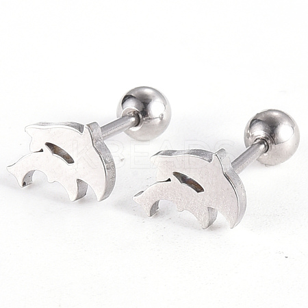 Tarnish Resistant 201 Stainless Steel Barbell Cartilage Earrings EJEW-R147-42-1