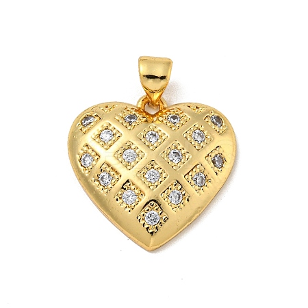 Brass Micro Pave Cubic Zirconia Pendants KK-N254-135D-G-1