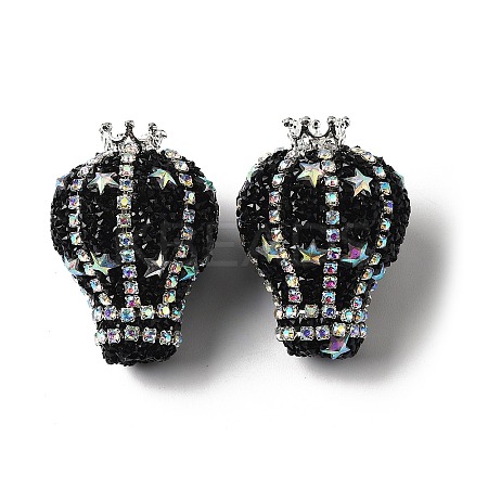 Crown Hot Air Balloon Acrylic Rhinestone Beads OACR-S048-03A-1