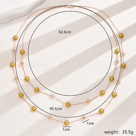 Elegant Double Layered Iron Bead Necklace for Women's Party Wear AT0046-1-1