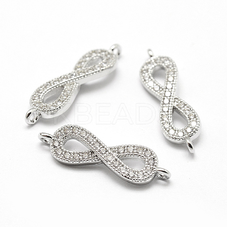 Brass Micro Pave Grade AAA Cubic Zirconia Links LS-ZIRC-P071-09P-NR-1