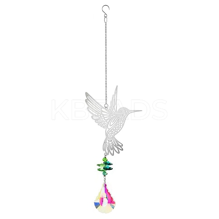 Metal Hollow Hummingbird Hanging Ornaments PW-WG0918C-01-1