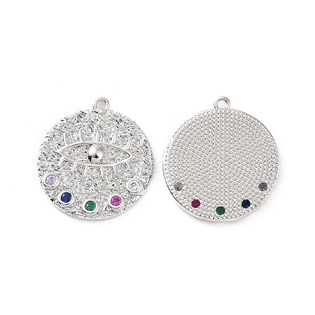 Brass Micro Pave Colorful Cubic Zirconia Pendants KK-E068-VC103-1