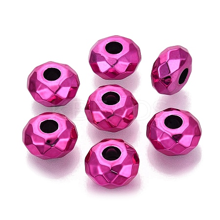 UV Plating Iridescent Transparent Acrylic European Beads OACR-E033-22-08-1