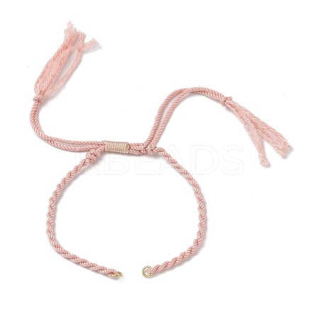 Braided Cotton Cord Bracelet Making MAK-L043-02G-08-1
