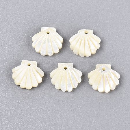 Natural Trochus Shell Carved Pendants SHEL-Q028-09-1