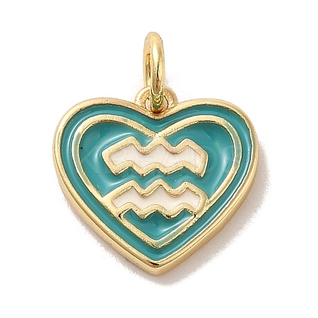 Real 18K Gold Plated Brass Enamel Pendants KK-M273-06A-G-1