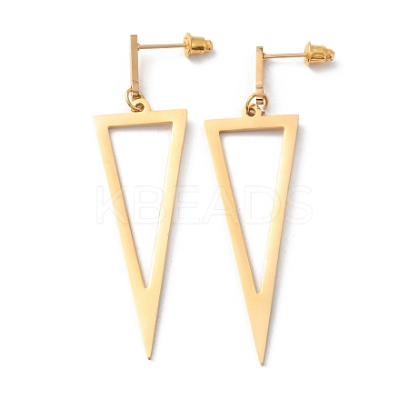 Alloy Hollow Out Triangle Dangle Stud Earrings for Women EJEW-WH0018-31G-1