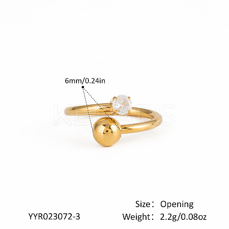 304 Stainless Steel Open Cuff Rings for Women DM3839-7-1