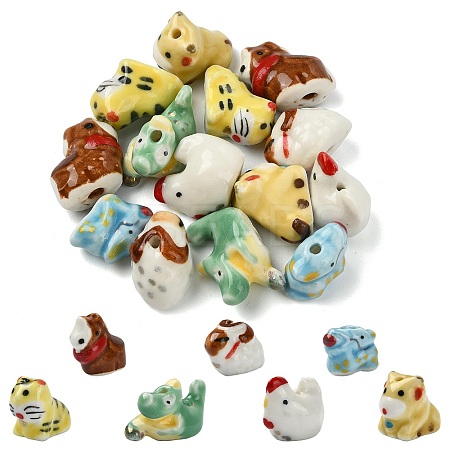 14Pcs 7 Styles Handmade Porcelain Beads PORC-CJ0001-40-1