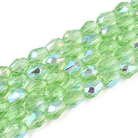 Transparent Electroplate Glass Beads Strands LS-EGLA-N023-6x8mm-A08-1