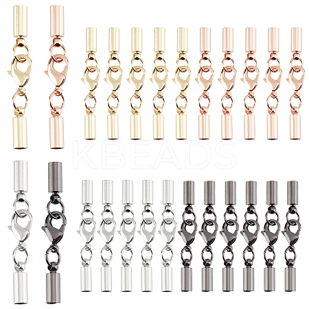 24Pcs 4 Colors Brass Lobster Claw Clasps KK-PH0002-96-1