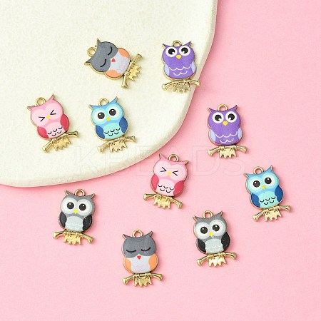 10Pcs 5 Colors Printed Alloy Pendants FIND-YW0004-46A-1