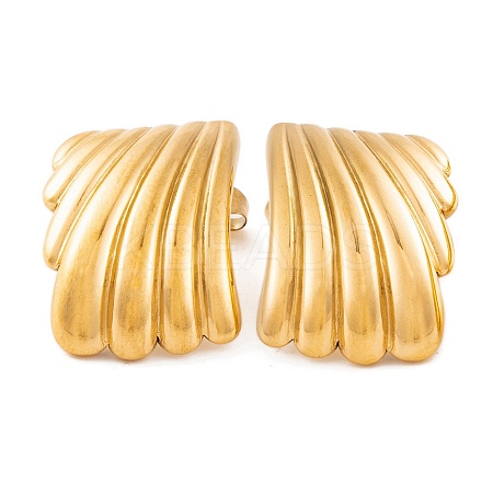 Ion Plating(IP) 304 Stainless Steel Stud Earrings for Women EJEW-L272-032G-01-1