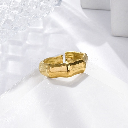 304 Stainless Steel Open Cuff Rings for Women RJEW-M019-32G-1