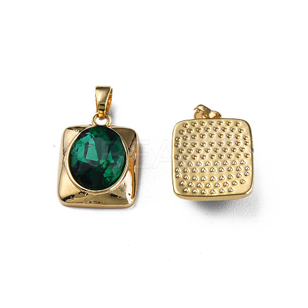Brass Cubic Zirconia Pendants KK-N233-363-1